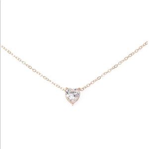 14k Rose Gold Plated w/CZ Heart